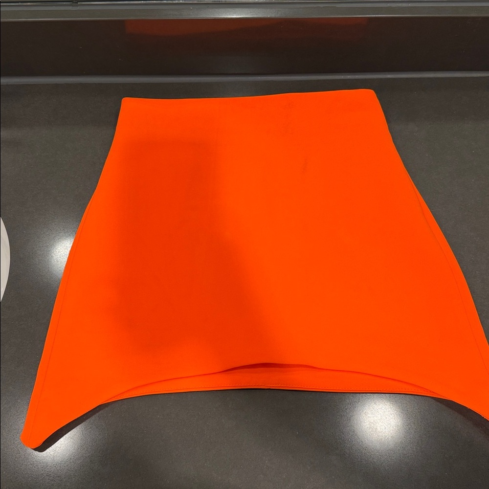 NWT ZARA BLOGGERS FAV ASYMMETRIC MINI SKIRT BRIGHT ORANGE XS